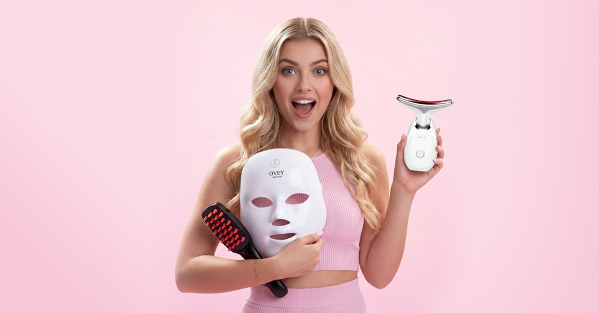 Ovey Youth Restoring LED Face & Neck Massager | Anti-Aging Skincare Tool