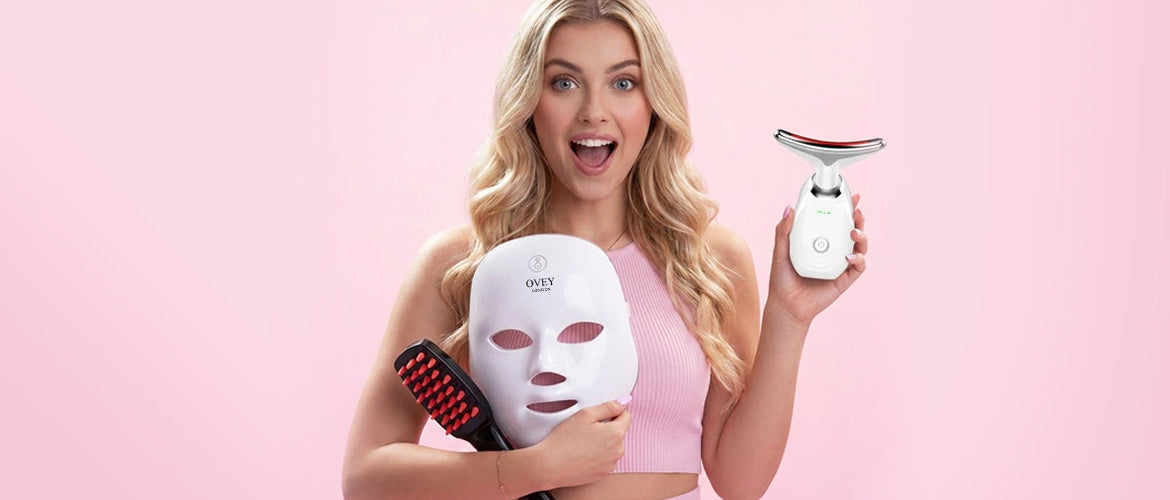 Ovey Youth Restoring LED Face & Neck Massager | Anti-Aging Skincare Tool